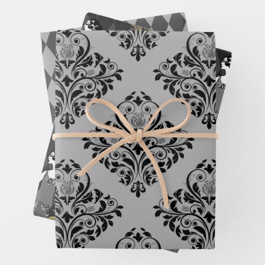 Gray and Gold Paris thematisch Geschenkpapier Set (Beispiel)