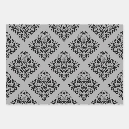 Gray and Gold Paris thematisch Geschenkpapier Set (Vorderseite)