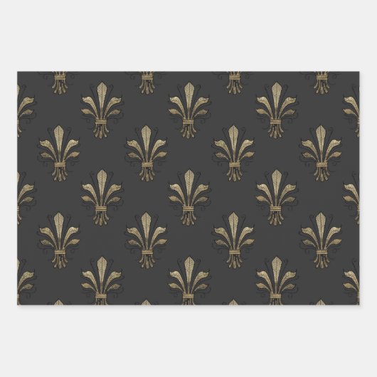 Gray and Gold Paris thematisch Geschenkpapier Set (Vorderseite)
