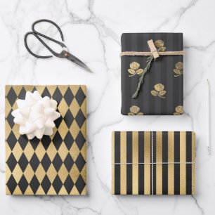 Gray and Gold Paris thematisch Geschenkpapier Set