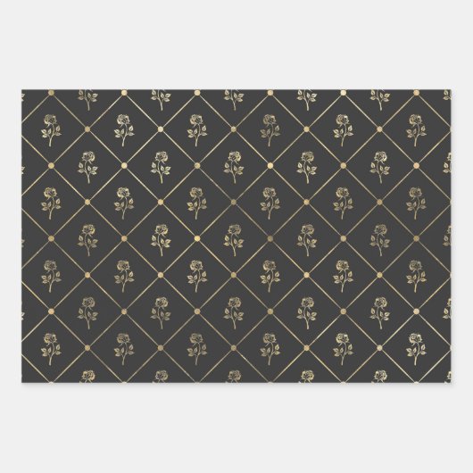 Gray and Gold Paris thematisch Geschenkpapier Set (Vorderseite)