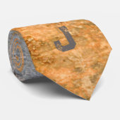 Gray and Gold Rusty Stached Urban Grunge Stilvoll Krawatte (Gerollt)