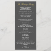 Gray and Gold Twinkle Modernes Hochzeitsprogramm Programm (Rückseite)