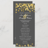 Gray and Gold Twinkle Modernes Hochzeitsprogramm Programm (Vorne/Hinten)