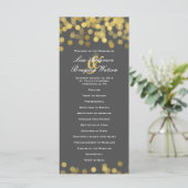 Gray and Gold Twinkle Modernes Hochzeitsprogramm Programm (Stehend Vorderseite)