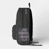 Gray and Gray Plaid Patches, Name Bedruckter Rucksack (Rechts)