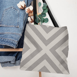 Gray and Ivory Diamond X Modernes Bauernhaus Tasche