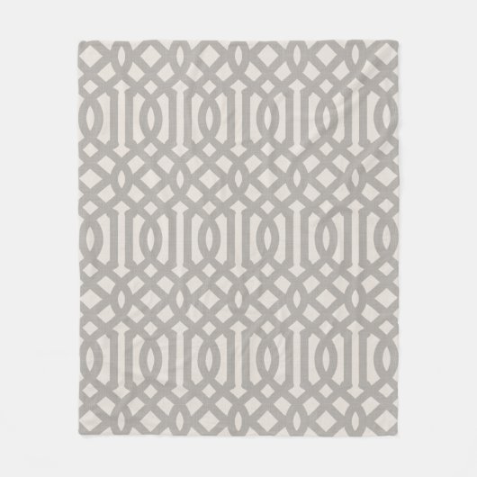Gray and Ivory Trellis | Modernes Bauernhaus Fleecedecke (Vorderseite)