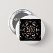 Gray and Orange Flame Mandala Button (Vorne & Hinten)