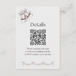 Gray and Pink Bells Details Insert for Invitation