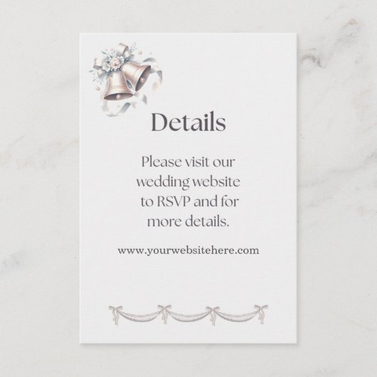 Gray and Pink Bells Details Insert for Invitation (Vorderseite)