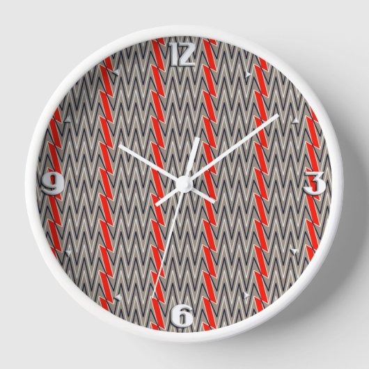 Gray and red chevron design uhr (Vorderseite)