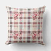 Gray and Red Gingham Hearts Double Sided Kissen (Vorderseite)