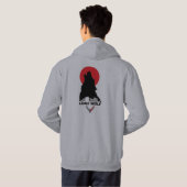 Gray and Red Lone Wolf Hoodie (Schwarz voll)
