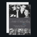 Gray and Silver Frohe Weihnachten Foto<br><div class="desc">Personalisieren Sie diese wunderschönen und modernen Weihnachts- oder Winterurlaubskarten mit Ihren Fotos und Ihrer persönlichen Botschaft.</div>