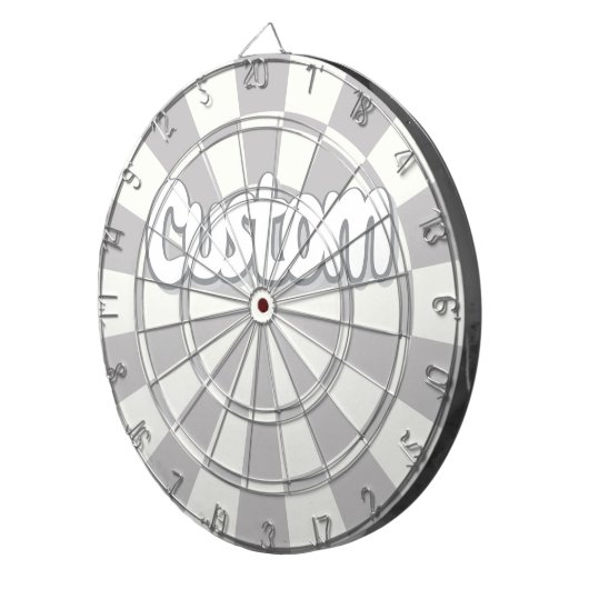 Gray And White Add Personal Text Dartscheibe (Vorderseite rechts)