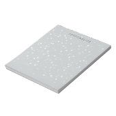 Gray and White Bokeh Confetti Notizblock (Rotiert)
