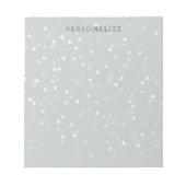 Gray and White Bokeh Confetti Notizblock (Vorderseite)