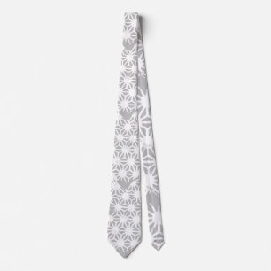 Gray and white geometric pattern krawatte
