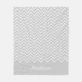 Gray And White Squiggly Chevron Zigzag Pattern Fleecedecke