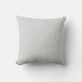 Gray And White Squiggly Chevron Zigzag Pattern Kissen