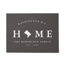 Gray and White Washington D.C. Map Mat, Doormat