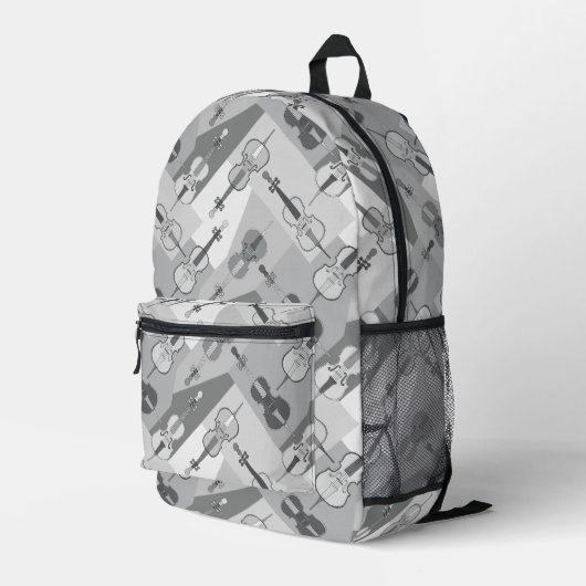 Gray Angled Cellos Bedruckter Rucksack (Rückseitige Ecke Rechts)