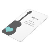 Gray/Aqua Guitar Heart Save the Date Magnet (Linke Seite)