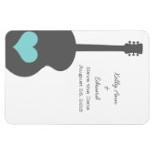 Gray/Aqua Guitar Heart Save the Date Magnet (Horizontal)