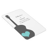 Gray/Aqua Guitar Heart Save the Date Magnet (Rechte Seite)