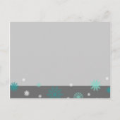 Gray Aqua Save the Date Winter Wedding Postkarten (Rückseite)