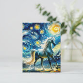 Gray Arabian Horse Van Gogh Postkarte (Stehend Vorderseite)