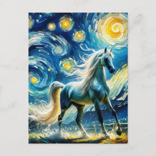 Gray Arabian Horse Van Gogh Postkarte (Vorderseite)
