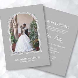 Gray Arch Custom Foto Hochzeitsempfang Einladung