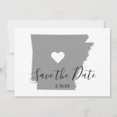 Gray Arkansas Map Form Save The Date (Vorderseite)