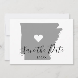 Gray Arkansas Map Form Save The Date