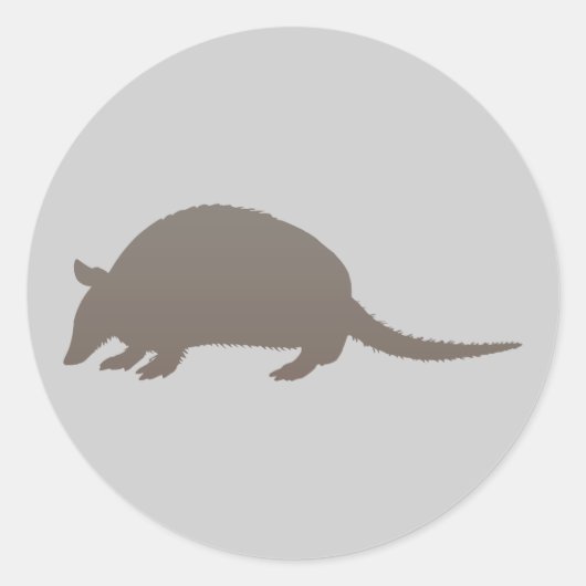 Gray Armadillo Runder Aufkleber (Vorderseite)