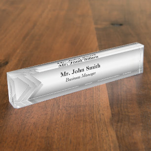 Gray Arrow Banner Schreibtisch Name Plakat Namensplakette