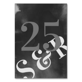 Gray Art Big Monogram Modern Bold Simple Wedding Tischnummer