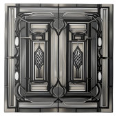Gray Art Deco Geometric Fliese (Vorderseite)