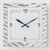 Gray Art Deco Quadratische Wanduhr (Vorderseite)