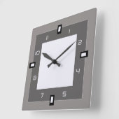 Gray Art Deco Quadratische Wanduhr (Winkel)