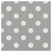 Gray Ash White Polka Dots Textile Stoff (Nahaufnahme)