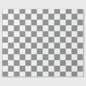 Gray Ash White Schachbrett Pattern Geschenkpapier (Flach)