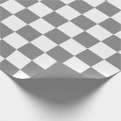 Gray Ash White Schachbrett Pattern Geschenkpapier (Ecke)