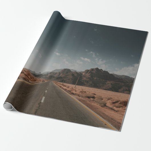 GRAY ASPHALT ROAD GESCHENKPAPIER (Ungerollt)