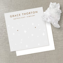 Gray Astrology Stars Earring Juwelier Display Card