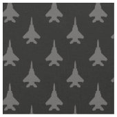 Gray auf Black F-15E Fighter Jet Muster Stoff (Nahaufnahme)