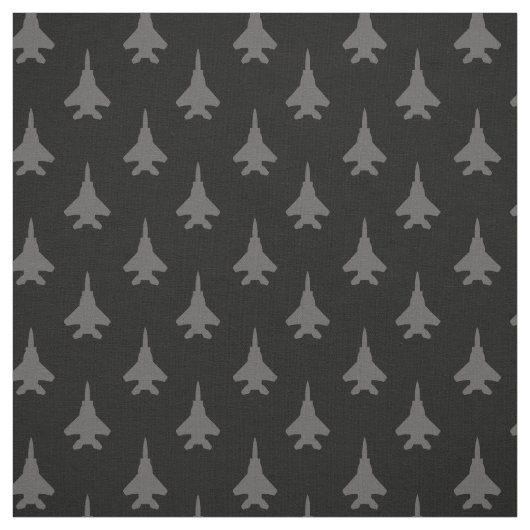 Gray auf Black F-15E Fighter Jet Muster Stoff (Muster)