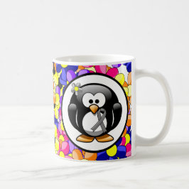 Gray Awareness Ribbon Penguin Kaffeetasse